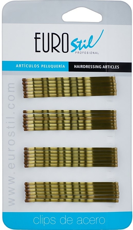 Spinki do włosów 70 mm, 24 szt., brązowe - Eurostil — Zdjęcie N1
