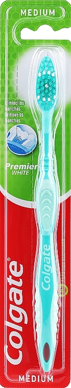 Szczoteczka do zębów Premier średnio twarda №1, turkusowa - Colgate Premier Medium Toothbrush — Zdjęcie N1