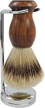 Kup Pędzel do golenia ze stojakiem - Golddachs Brush & Stand, Silver Tip Badger, Nut Wood, Chrom