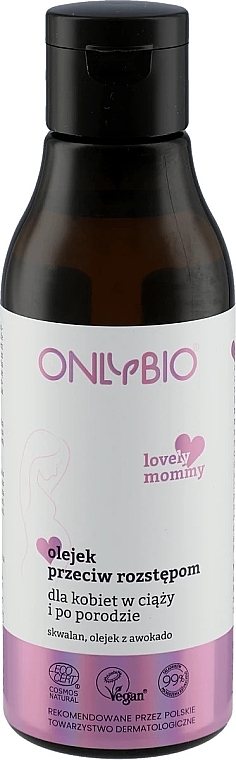 Olejek przeciw rozstępom dla kobiet w ciąży i po porodzie - OnlyBio Lovely Mommy — Zdjęcie N1