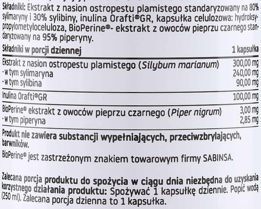 Suplement diety Sylimaryna 300 mg, 60 szt. - Pharmovit Clean Label — Zdjęcie N2