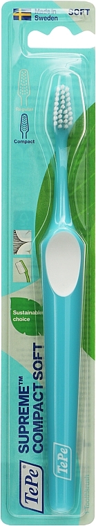 Szczoteczka do zębów Supreme Compact Soft, miękka, niebieska - TePe Comfort Toothbrush — Zdjęcie N1