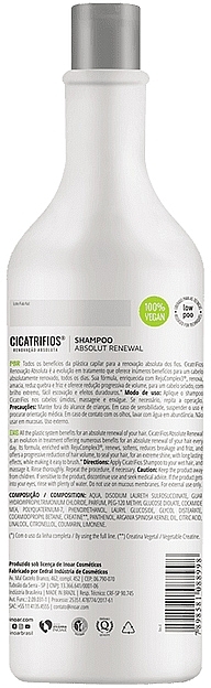 Szampon odbudowujący włosy - Inoar Cicatrifios Instant Hair Plastic Treatment Shampoo — Zdjęcie N2