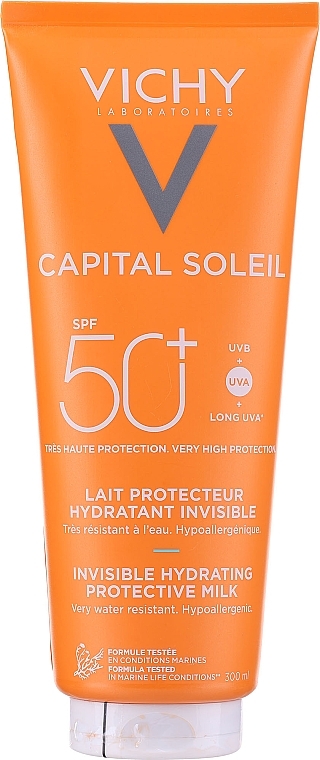 PRZECENA! Nawilżające mleczko ochronne do ciała SPF 50+ - Vichy Capital Ideal Soleil Hydratant Milk SPF 50+ * — Zdjęcie N3