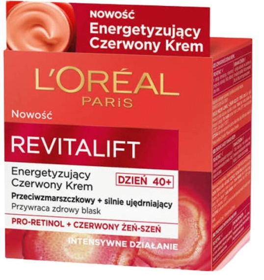 Energetyzujący krem przeciwzmarszczkowy do twarzy - L'Oréal Revitalift Red Cream 40+ — Zdjęcie N2