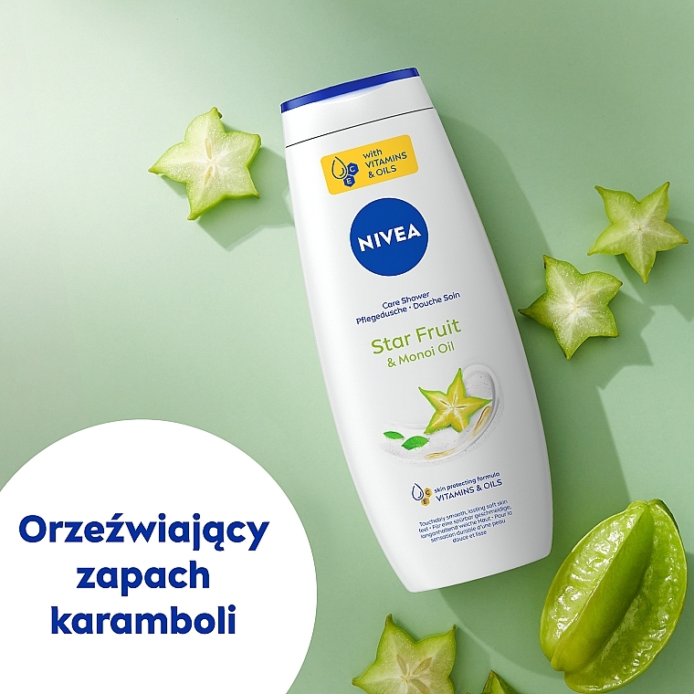 Żel pod prysznic Karambola i olej monoi - NIVEA Care & Star Fruit Shower Gel — Zdjęcie N3