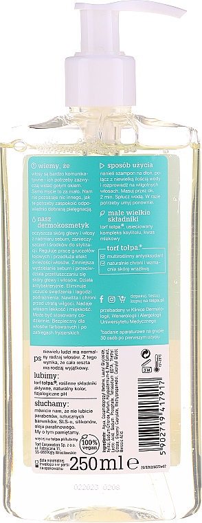 Głęboko oczyszczający szmpon przeciw przetłuszczaniu, z pompą - Tołpa Dermo Hair Deep Cleansing Shampoo — Zdjęcie N2