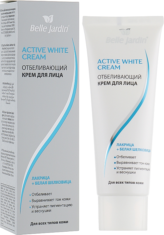 Wybielający krem ​​do twarzy Lukrecja + Morwa Biała - Belle Jardin Active White