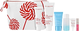 Kup Zestaw - Clarins Week-End Essentials Set (h/cr 100 ml + f/balm 50 ml + makeup/rem 30 ml + f/cr 15 ml + eye/gel 3 ml + lip/oil 2.8 ml + bag)