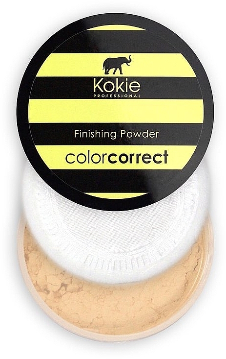 Puder utrwalający makijaż korygujący widoczność plam pigmentacyjnych - Kokie Professional Yellow Color Correct Finishing Powder — Zdjęcie N1