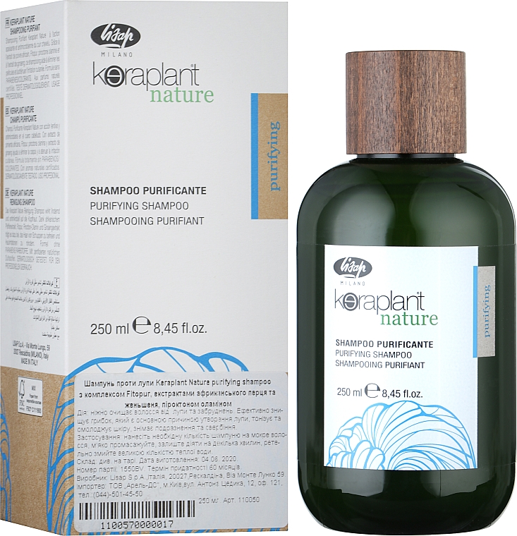 Szampon przeciwłupieżowy - Lisap Keraplant Nature Purifying shampoo — Zdjęcie N2