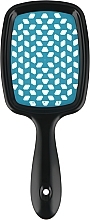 Szczotka do włosów, czarna z niebieskimi zębami - Kodi Professional Soft Touch Hairbrush — Zdjęcie N2