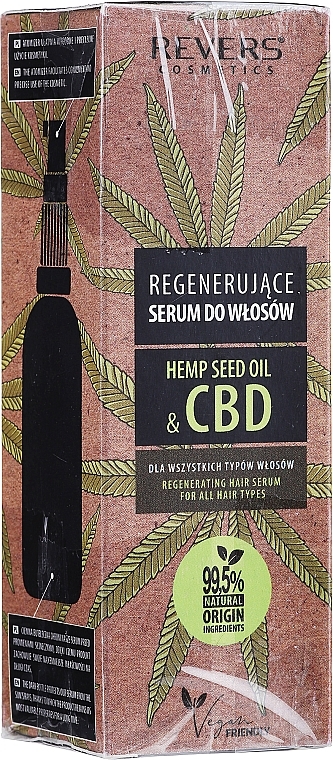 PRZECENA! Regenerujące serum do włosów z naturalnym olejem konopnym CBD - Revers Regenerating Serum With Natural Hemp Oil With CBD * — Zdjęcie N2