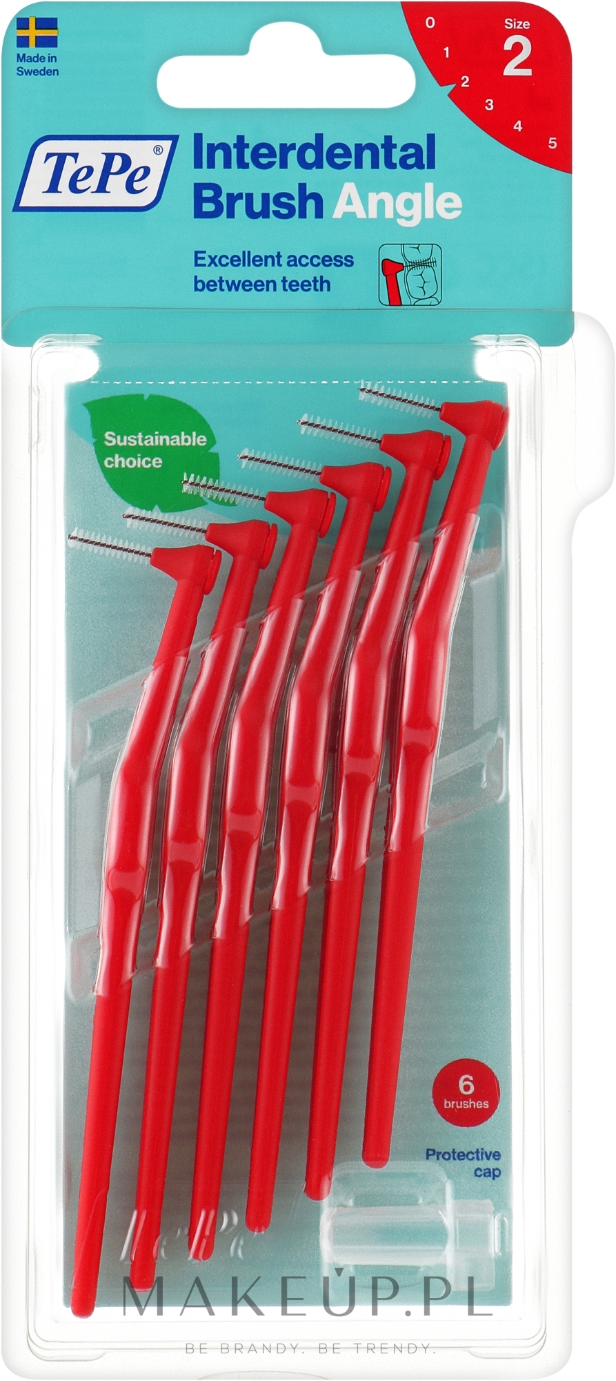 Szczoteczka międzyzębowa - TePe Interdental Brushes Angle Red 0,5 mm — Zdjęcie 6 szt.