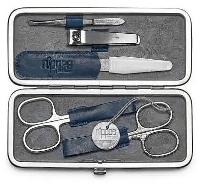 Zestaw do manicure 5 elementów, niebieski - Nippes Solingen Manicure Set Vintage 1032 — Zdjęcie N1