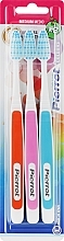 Zestaw szczoteczek do zębów Koloros, pomarańczowa + różowa + niebieska - Pierrot New Active — Zdjęcie N1