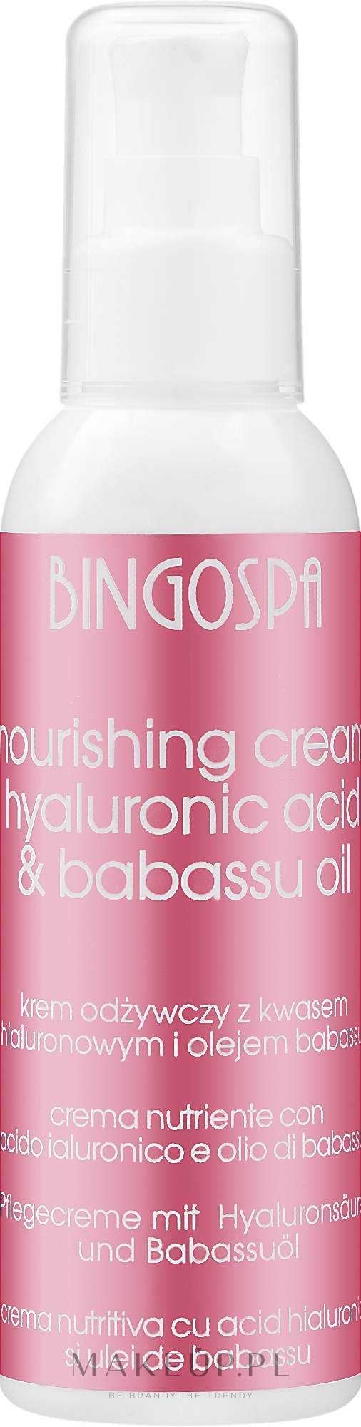 Odżywczy krem z kwasem hialuronowym oraz olejami babassu i z kiełków pszenicy - BingoSpa Nourishing Cream With Hyaluronic — Zdjęcie 135 g
