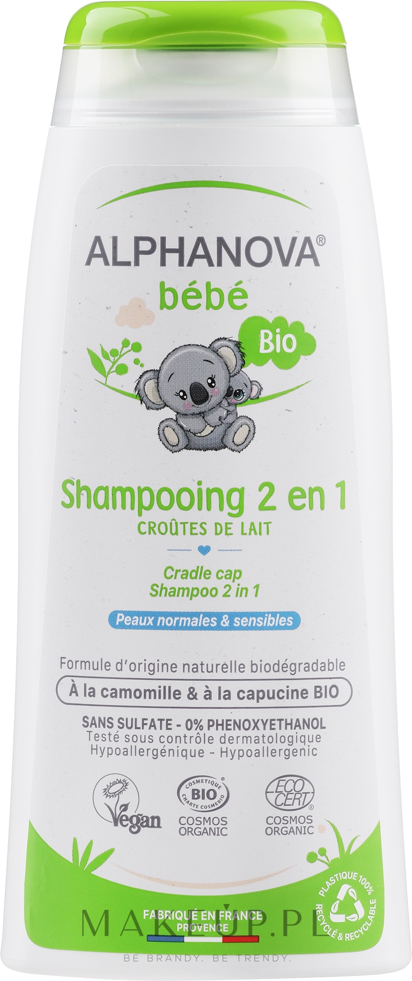 Ultradelikatny szampon 2 w 1 dla dzieci - Alphanova Bébé Ultra 2 in 1 Gentle Shampoo — Zdjęcie 200 ml