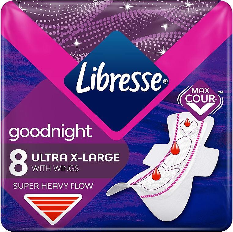 Podpaski higieniczne na noc 8 szt. - Libresse Ultra Thin Goodnight Extra Soft — Zdjęcie N1