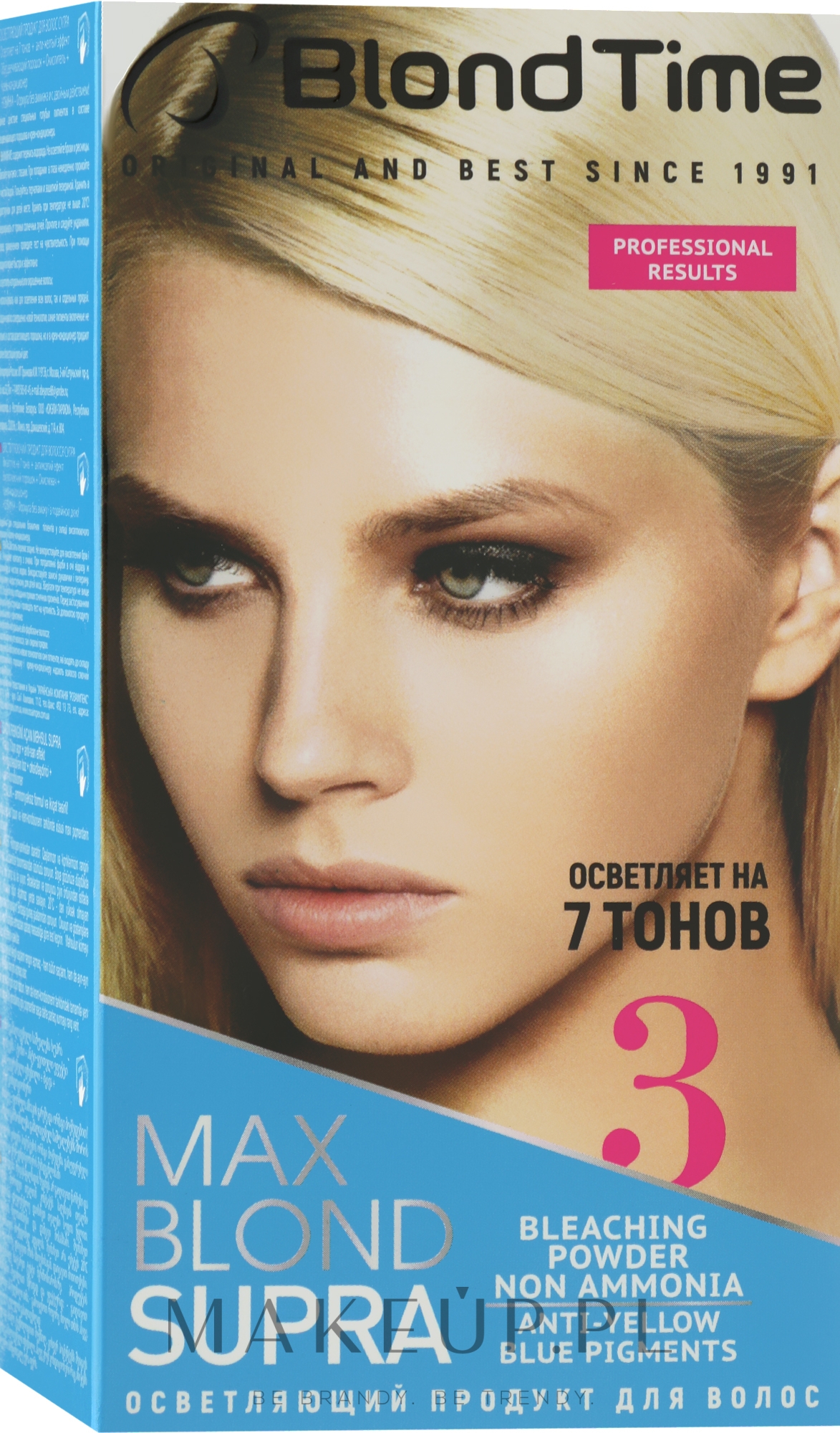 Farba-rozjaśniacz do włosów Supra Max Blond na 7 tonów nr 3 - Blond Time Supra Hair Bleaching Product — Zdjęcie 100 ml