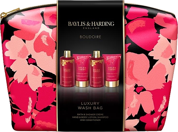 Zestaw, 5 produktów - Baylis & Harding Boudoire Cherry Blossom Luxury Wash Bag Gift Set — Zdjęcie N1