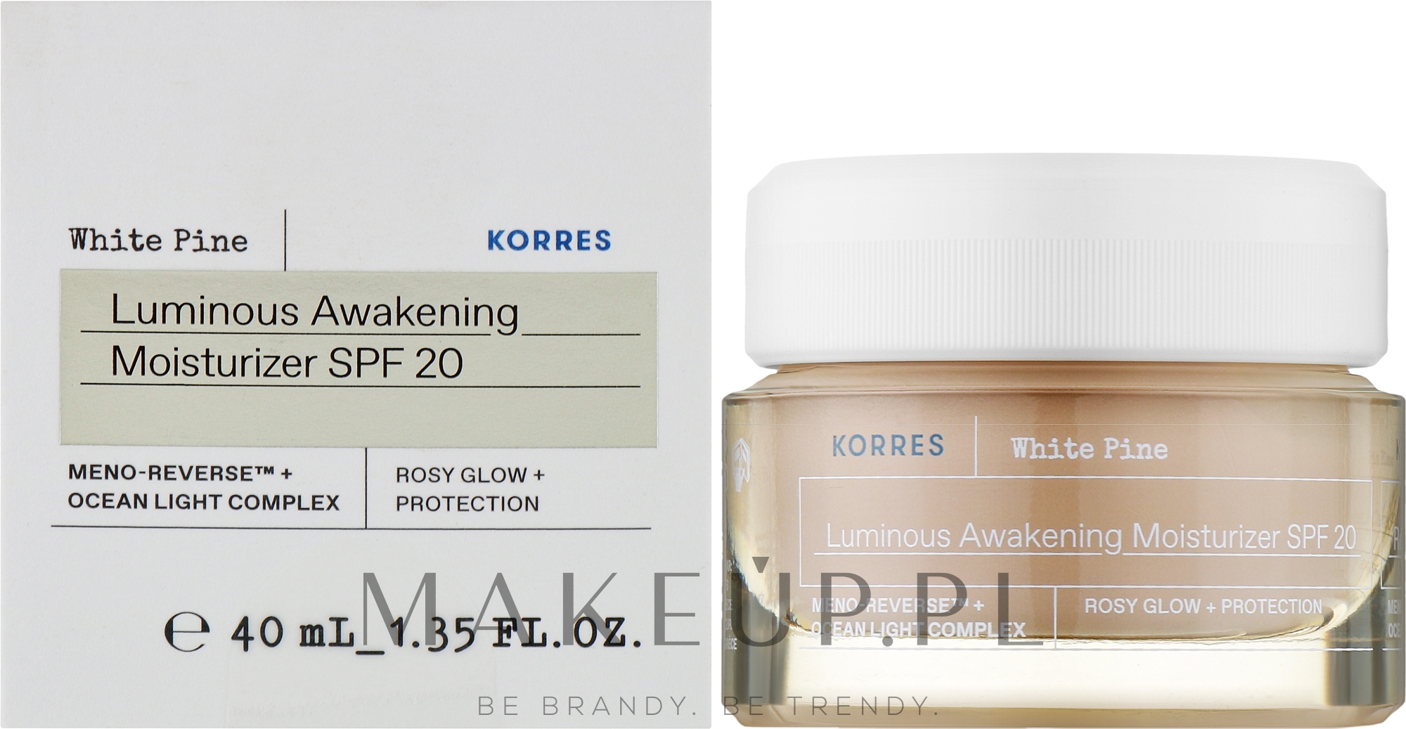 Nawilżający krem do twarzy na dzień z filtrem SPF20 - Korres White Pine Luminous Awakening Moisturizer SPF20 — Zdjęcie 40 ml