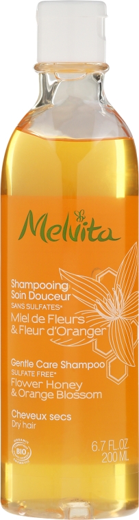 Delikatny szampon do włosów suchych Miód i kwiat pomarańczy - Melvita Gentle Nourishing Shampoo