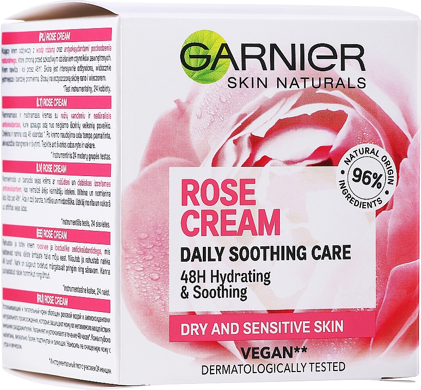 Odżywczy krem kojący do skóry suchej i wrażliwej Woda różana - Garnier Skin Naturals Botanical Cream — Zdjęcie N1