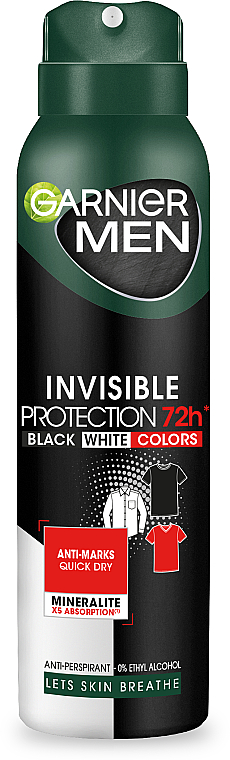 Dezodorant w sprayu - Garnier Mineral Men Deodorant Invisible 72H