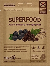 Kup Odmładzająca maska ​​do twarzy z jagodami acai i borówkami - MBeauty Cosmetics Superfood Acai & Blueberry Anti-Aging Mask