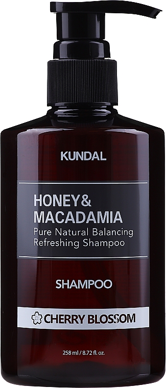 Naturalny balansujący szampon odświeżający do włosów Kwiat wiśni - Kundal Honey & Macadamia Cherry Blossom Shampoo — Zdjęcie N3