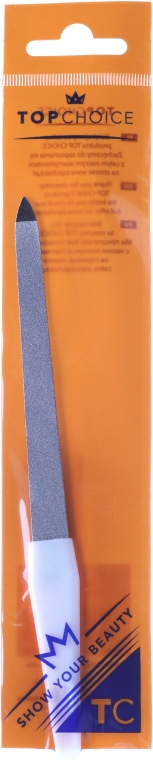 Pilnik szafirowy do paznokci, 17 cm, 7217, biały - Top Choice
