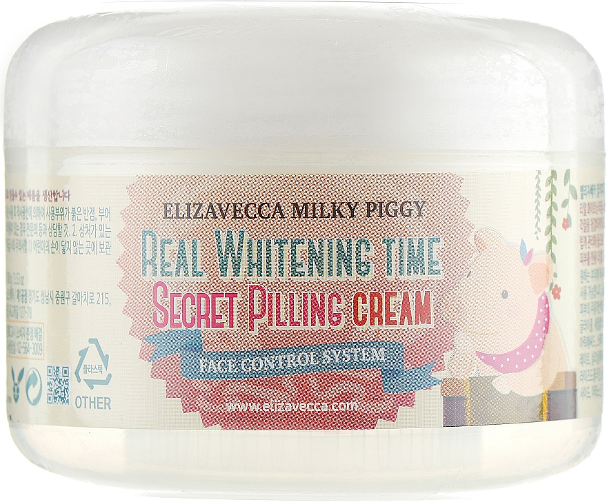 Rozjaśniający kremowy peeling do twarzy - Elizavecca Face Care Milky Piggy Real Whitening Time Secret Pilling Cream — Zdjęcie N3
