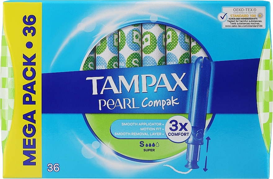 Tampony z wnioskodawcą, 36 szt. - Tampax Pearl Compak Super — Zdjęcie N1