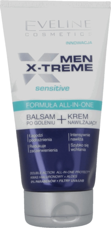 Balsam po goleniu łagodzący podrażnienia + krem nawilżający - Eveline Cosmetics Men Extreme Q10