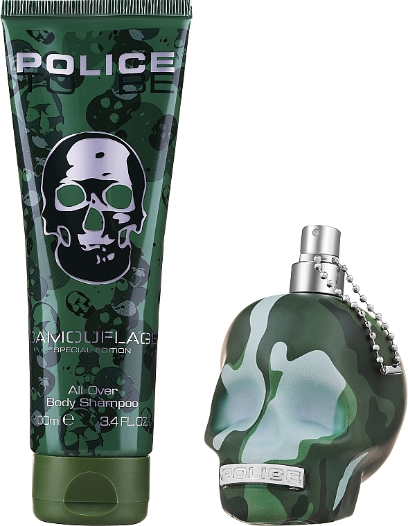 Police To Be Camouflage - Zestaw (edt/75ml + b/shamp/100ml) — Zdjęcie N2