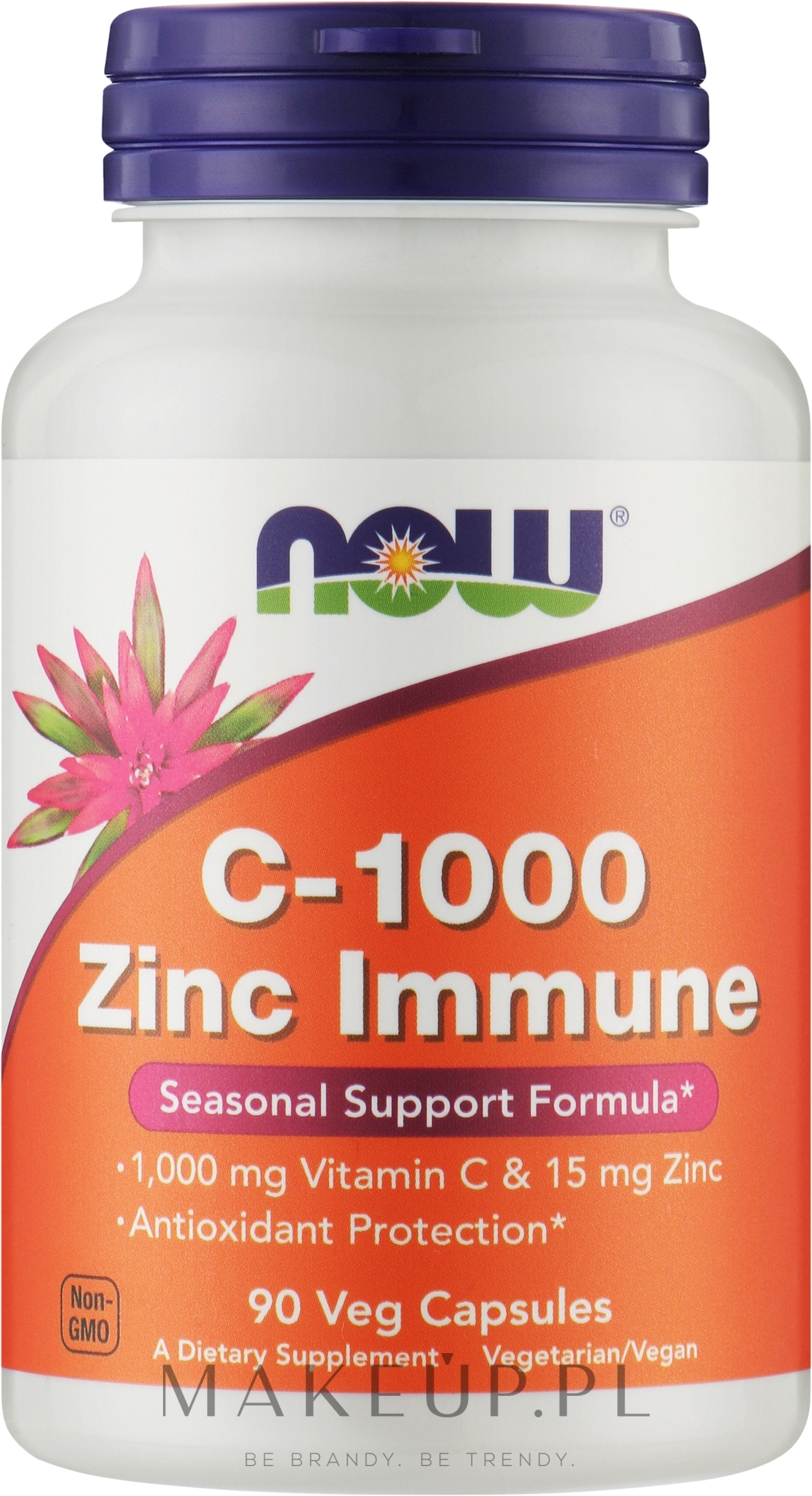 Witamina C i cynk na odporność - Now Foods C-1000 Zinc Immune — Zdjęcie 90 szt.