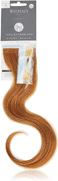 Pasemka do przedłużania włosów na taśmie, 40 cm, 2 szt - Balmain Paris Tape Extensions + Clip Application — Zdjęcie N1