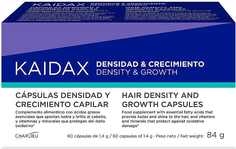 Kompleks witaminowo-mineralny do włosów - Kaidax Hair Density & Growth Capsules — Zdjęcie N1