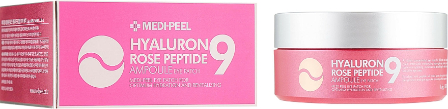 Hydrożelowe płatki pod oczy - MEDIPEEL Hyaluron Rose Peptide 9 Ampoule Eye Patch — Zdjęcie N2