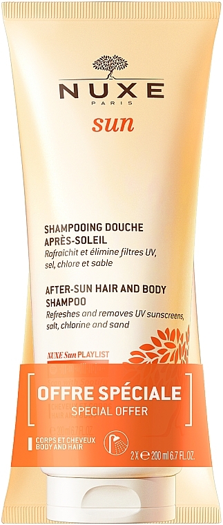 Zestaw - Nuxe Sun After-Sun Hair & Body Shampoo DuoPack (shm/gel/2x200ml) — Zdjęcie N1