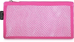 Kosmetyczka podróżna, różowa, Pink mesh, 22 x 10 cm - MAKEUP — Zdjęcie N1