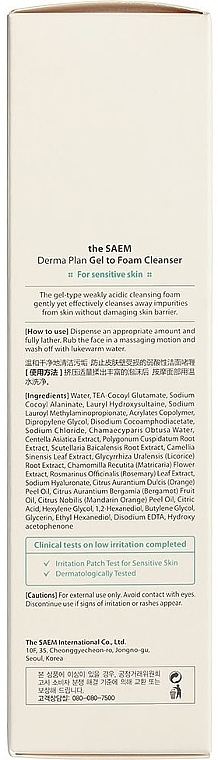 Delikatna pianka oczyszczająca dla skóry wrażliwej i alergicznej - The Saem Derma Plan Gel To Foam Cleanser — Zdjęcie N3