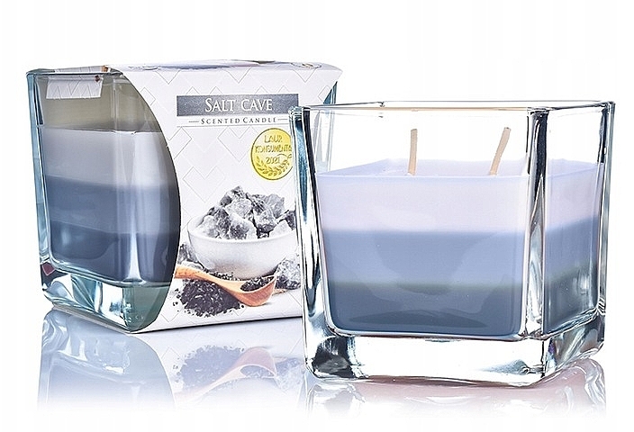 Trójwarstwowa świeca zapachowa w szkle Grota solna - Bispol Scented Candle Salt Cave — Zdjęcie N2