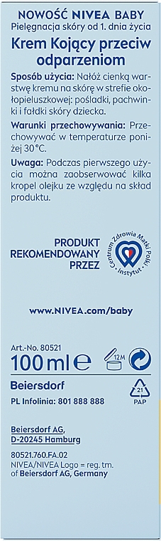 Krem Kojący przeciw odparzeniom - NIVEA BABY — Zdjęcie N3