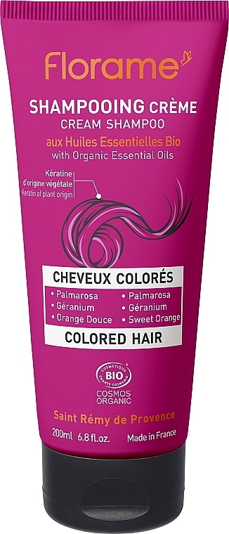 PRZECENA! Krem-szampon do włosów farbowanych - Florame Colored Hair Cream Shampoo * — Zdjęcie N1