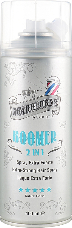 Lakier do włosów z dwoma rozpylaczami - Beardburys Boomer 2 in 1 Super Strong Hair Spray — Zdjęcie N1