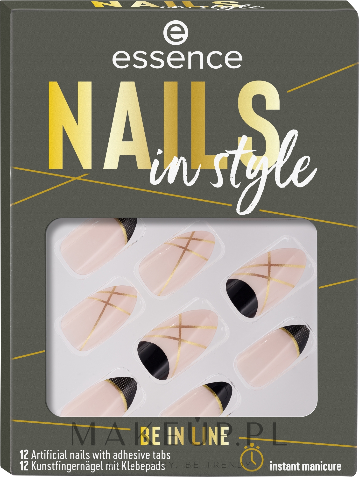 Samoprzylepne sztuczne paznokcie - Essence Nails In Style Be In Line — Zdjęcie 12 szt.