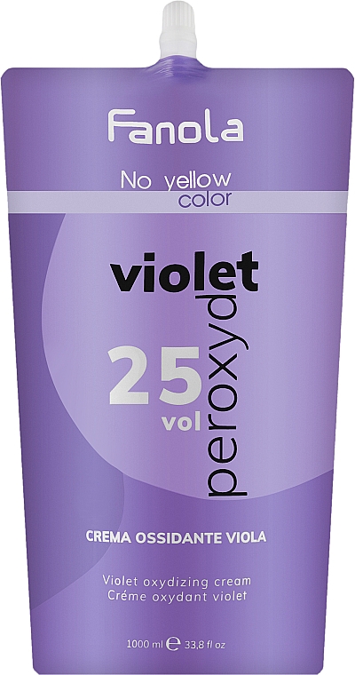 Fioletowy utleniacz w kremie 7,5% (25 vol) - Fanola No Yellow Purple Oxidizing Cream (25 Vol)