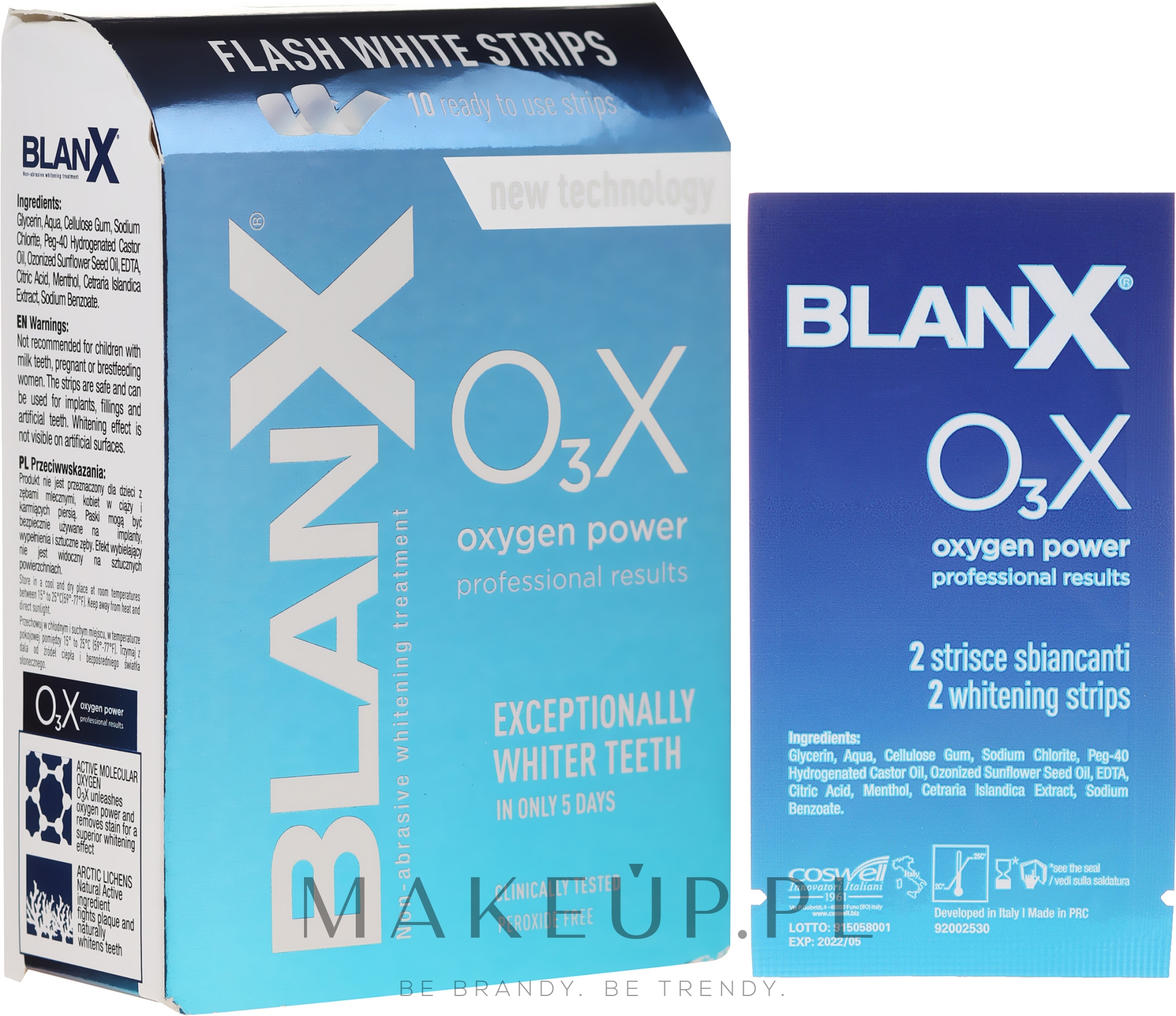 Paski do wybielania zębów w domu - BlanX O3X Oxygen Power Flash White Strips — Zdjęcie 10 szt.